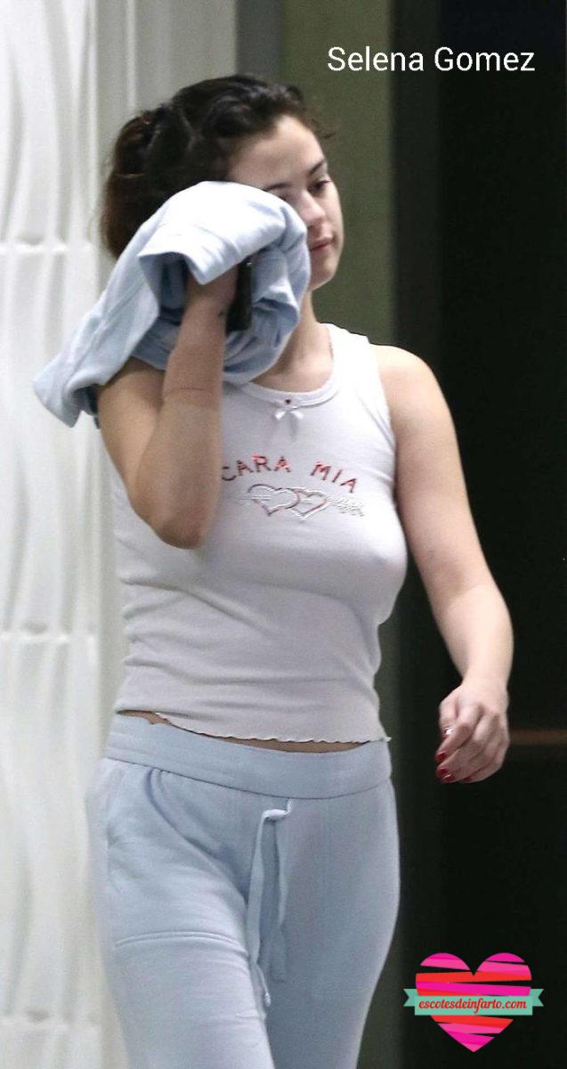 ¡Selena Gomez sin Sujetador! 5 selena gomez se seca el sudor